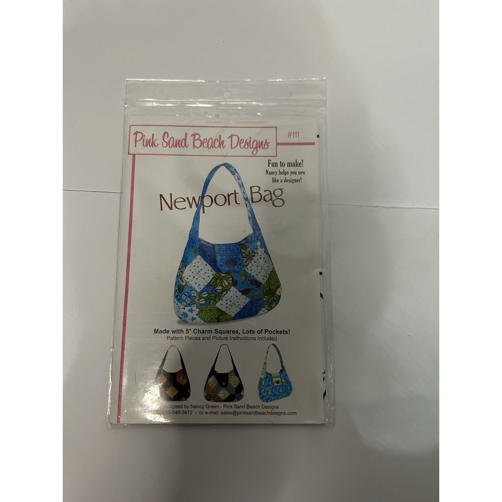 Pink Sand‎ Beach Designs Newport Bag Sewing Pattern #111 Charm Square Tote Purse
